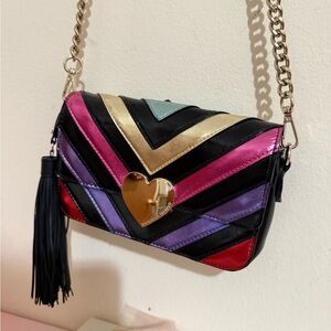 Victoria's Secret Multicolor Chevron Crossbody Bag